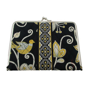 Vera Bradley Photo Wallet Women's One Size Black Bird Floral Quilted Frame